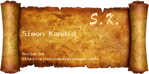 Simon Kandid névjegykártya